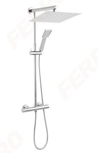FERRO TREVI - set de dus, baterie termostatica si cap de dus 30x30cm, crom, NP75SQ-TRV7U