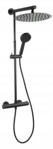 FERRO TREVI - set de dus, robinet termostatic si cap de dus, negru, NP75-TRV7U-BL