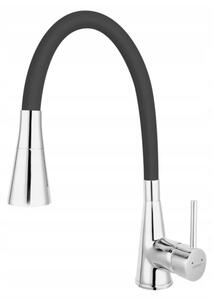 Ferro Zumba II - Baterie chiuveta/inalta cu brat elastic, negru-crom, BZA42B