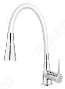 Ferro Zumba II, baterie chiuveta cu brat elastic, alb/crom, BZA42W