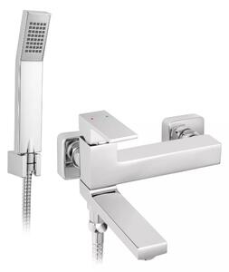 FERRO Zicco, baterie de baie cu pipa pivotanta si set de dus, crom, BZI11R