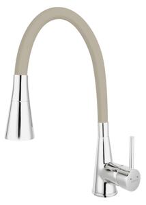 Ferro Zumba II - Baterie pentru chiuveta/inalta cu brat elastic, Bej/Crom, BZA42P
