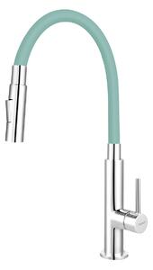 Ferro Zumba Slim, baterie pentru chiuveta cu brat elastic si spray, menta/crom, 70730-0M