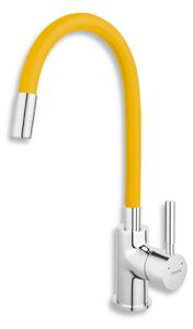 Ferro Zumba, baterie chiuveta cu brat elastic, Galben/crom, 70710-0ZL