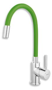 Ferro Zumba, baterie pentru chiuvetă cu braț elastic, verde/crom, 70710-0Z