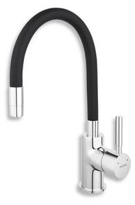 Ferro Zumba, baterie chiuveta cu brat elastic, negru-crom, 70710-0C