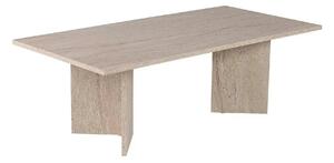 Masuta cafea SABIN, bej cu efect de piatra travertin, PAL, 119x60x40 c