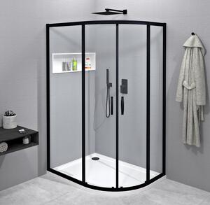 Gelco Gelco, paravan de duș pătrat SIGMA SIMPLY BLACK 1200x900mm, R550, sticlă transparentă, GS1290B