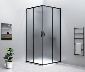 Gelco Gelco, paravan de duș pătrat SIGMA SIMPLY BLACK 900x900 mm, intrare colț, sticlă cărămidă, GS2490B-02