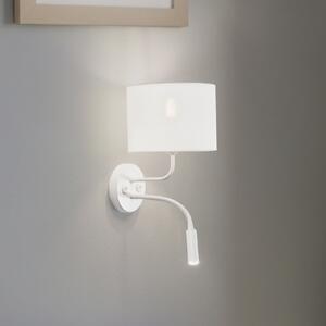 Duolla Aplică de perete cu role, alb, țesătură, lumină lectură, Alb, dormitor, Țesătură / Textil, Lumină de lectură