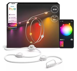 Philips Hue FESTAVIA ghirlandă LED RGBW reglabilă pentru exterior, 32 LED, 18 m, IP65