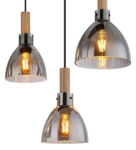 Globo 15550-6H - Lustră suspendată pe cablu MATTEA 6xE27/6W/230V negru/fumuriu