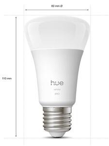 Set 2 becuri LED dimabile Philips Hue White, soclu E27, 7W, 230V, 2700K