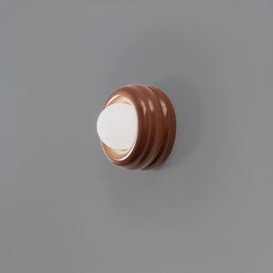 Argon Aplică de perete Tina, teracotă/opal, sticlă, Ø 19 cm, reglabil, Maro / Rugină, Camera de zi / sufragerie, Sticlă