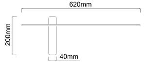 Open Design OR85068 - Aplica de perete BENE LED, 7W/230V, 62 cm, neagră