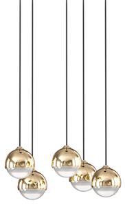 Open Design OR85518 - Lustra LED suspendată pe cablu BOLICINA, 5xLED/5W/230V, auriu/negru