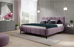 Pat RIVA SR 160x200, stofa catifelata violet - Whisper 14, cu suport s