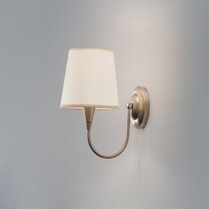 Opviq Aplică de perete Pardo, alamă, metal/țesătură, înălțime 31 cm, E27, reglabil, Auriu / Alamă, Camera de zi / sufragerie, Metal