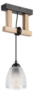 Pendul pe cablu LEANDRA 1xE27/15W/230V stejar/negru