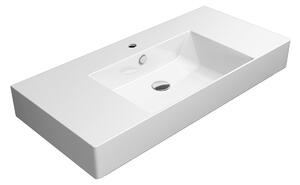 GSI GSI, Chiuveta ceramica KUBE X 100x47cm, cu suprafete de depozitare, ExtraGlaze alb, 9451111