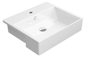 GSI GSI, Chiuvetă ceramică KUBE X 55x47 cm, semi-încastrată, ExtraGlaze alb, 9434111