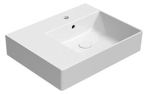 GSI GSI, chiuveta ceramica KUBE X 60x47cm, cu spatiu de depozitare in stanga, ExtraGlaze alb, 9439111