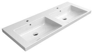GSI GSI, chiuveta dubla ceramica NORM 125x50 cm, alb ExtraGlaze, 8627111