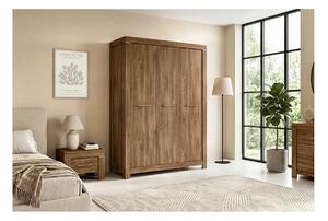 Set dormitor GENT si pat COSALA III 140x200, stejar/bej, dulap cu 3 us