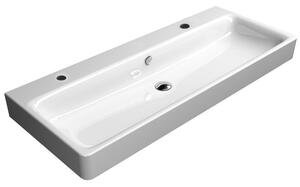 GSI GSI, Chiuveta ceramica SAND 120x50 cm, 2 gauri, ExtraGlaze alb, 9024211