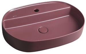 Isvea Isvea, Chiuvetă de blat din ceramică INFINITY OVAL, 60x40 cm, roșu maro mat, 10NF65060-2R