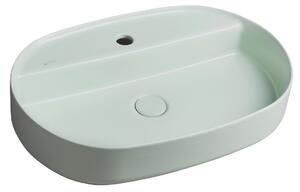 Isvea Isvea, chiuveta blat ceramica INFINITY OVAL, 60x40 cm, verde mat Menta, 10NF65060-2T