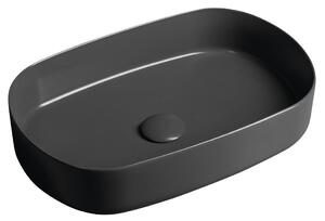 Isvea Isvea, chiuveta blat ceramica INFINITY OVAL, 55x36cm, antracit, 10NF65055-2C