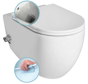 Isvea Isvea, INFINITY CLEANWASH vas de toaletă suspendat, baterie integrată și bideu duș, fără rampă, 36,5x53cm, alb, 10NFS9217I