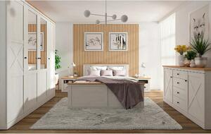Set dormitor FRIJA, pin alb andersen/stejar artisan, pat 160x200, dula