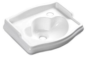 Kerasan Kerasan, chiuveta ceramica RETRO 41x30cm, orificiu pentru robinet in dreapta, fara preaplin, alb, 103301DX