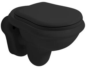 Kerasan Kerasan, vas de toaletă suspendat RETRO, 38x52cm, negru mat, 101531