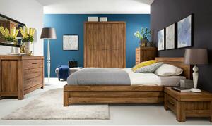 Set dormitor GENT 2, pat 160x200, stejar stirling, dulap cu 3 usi, 2 c