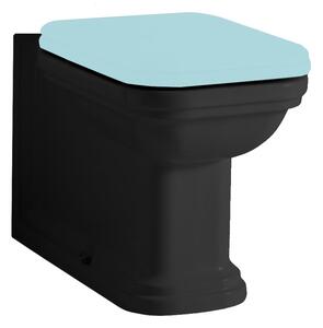 Kerasan Kerasan, vas combinat WALDORF WC 40x68cm, deșeuri jos/spate, negru mat, 411731