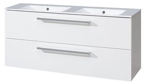 Mereo Mereo, Bino, dulap baie cu chiuveta ceramica 121 cm, alb, stejar, MER-CN663