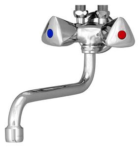 Mereo Mereo, Baterie pentru chiuveta montata pe perete cu brat tubular ø 16 mm, crom, MER-CBS301003M