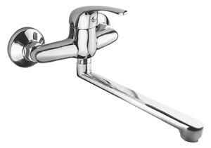 Mereo Mereo, Baterie pentru chiuveta montata pe perete, Liliac, cu brat plat drept 180 mm, crom, MER-CBEE30205