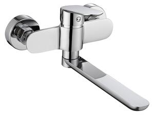 Mereo Mereo, Baterie pentru chiuvetă de perete, Viana, 150 mm, cu braț drept plat 200 mm, crom, MER-CBE30201
