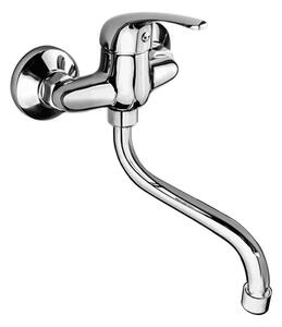 Mereo Mereo, Baterie pentru chiuveta montata pe perete, Liliac, cu brat tubular ø 18 mm - 300 mm, crom, MER-CBEE301A06