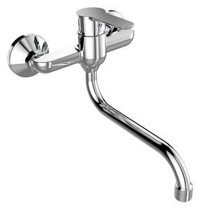 Mereo Mereo, Baterie pentru chiuveta montata pe perete, Zuna, cu brat tubular ø 18 mm - 200 mm, crom, MER-CB30101Z