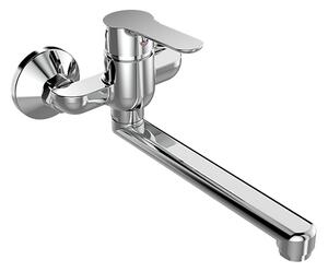 Mereo Mereo, Baterie pentru chiuvetă de perete, Zuna, cu braț plat drept 160 mm, crom, MER-CB302A02Z
