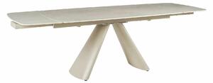 Masa extensibila CORVUS, bej cu efect de piatra travertin, ceramica/me