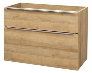 Mereo, Mereo Mailo, mobilier baie 100 cm, stejar Riviera, mâner AL anodizat, MER-CN522SN