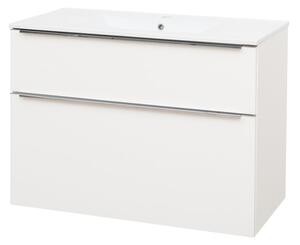 Mereo Mereo, Mailo, dulap baie cu chiuveta ceramica 101 cm, maner cromat, MER-CN512