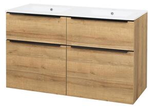 Mereo Mereo, Mailo, dulap baie cu chiuveta ceramica 121 cm, maner negru, MER-CN523B