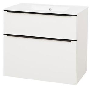 Mereo Mereo, Mailo, dulap baie cu chiuveta ceramica 81 cm, maner negru, MER-CN541B